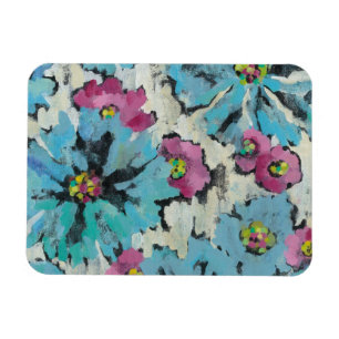 Magnet Flexible Floral rose et bleu graphique