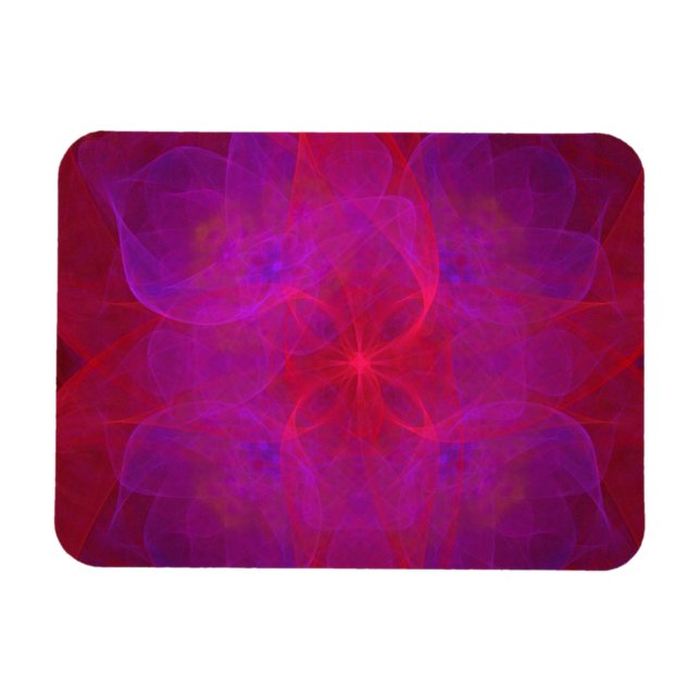 Magnet Flexible Floral rouge et Abstrait pourpre (Horizontal)