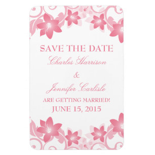 Magnet Flexible Flore simple Enregistrer l'aimant de date, rose