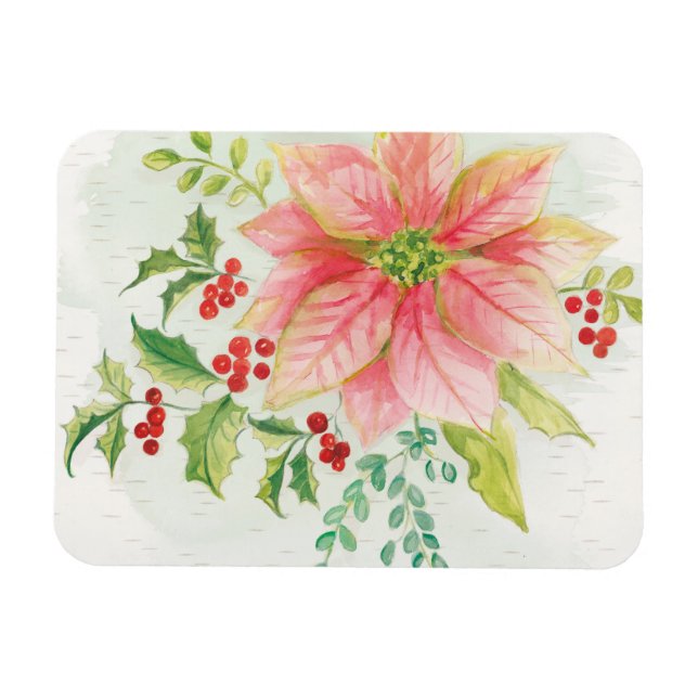 Magnet Flexible Flores hivernales | Poinsettia rose (Horizontal)
