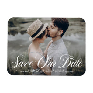 Magnet Flexible Flourver Script Enregistrer Notre Date Découper Ph