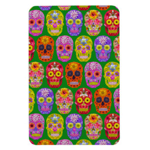 Magnet Flexible Flower Skulls Seamless Pattern 2018