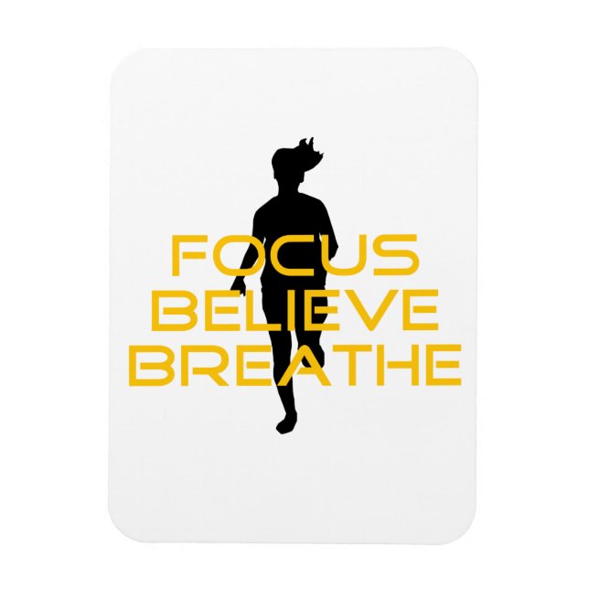 Magnet Flexible Focus Croire Respirer Jaune Courir Fitness (Vertical)