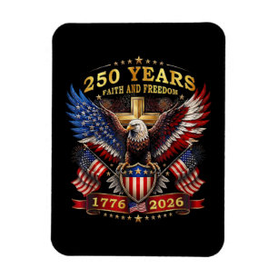 Magnet Flexible Foi Liberté 250 Ans 1776 2026 Aigle Patriotique
