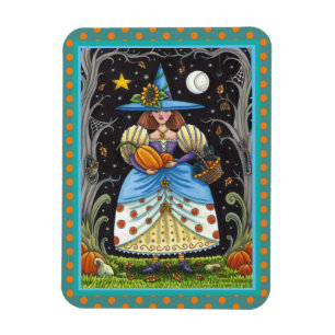MAGNET FLEXIBLE FOLK ART WITTER EN BOIS ÉFFRAYANTS, CHAT NOIR & OW