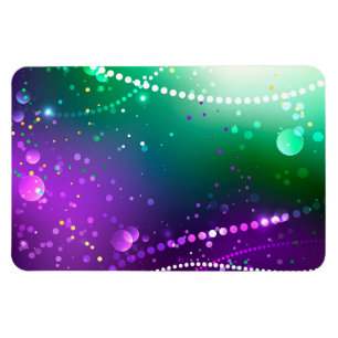 Magnet Flexible Fond violet festif de Mardi Gras