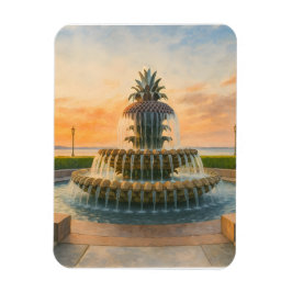 Magnet Flexible Fontaine d'ananas de Charleston Coucher du soleil