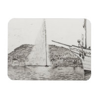Fontaine de Genève et Bow de plaisance Bateau 2011