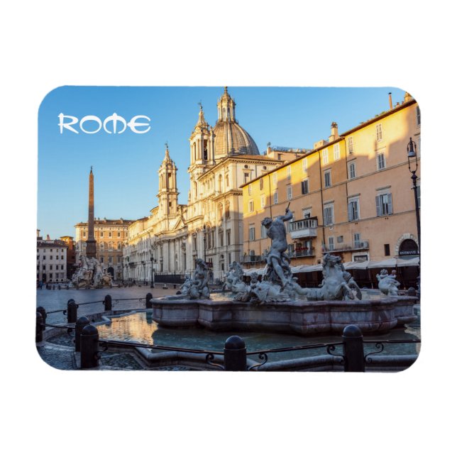 Magnet Flexible Fontaine de Neptune sur la Piazza Navona - Rome (Horizontal)