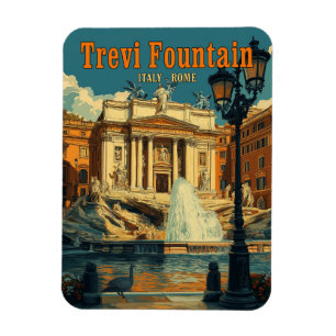 Magnet Flexible Fontaine de Trevi, Rome - Vintage