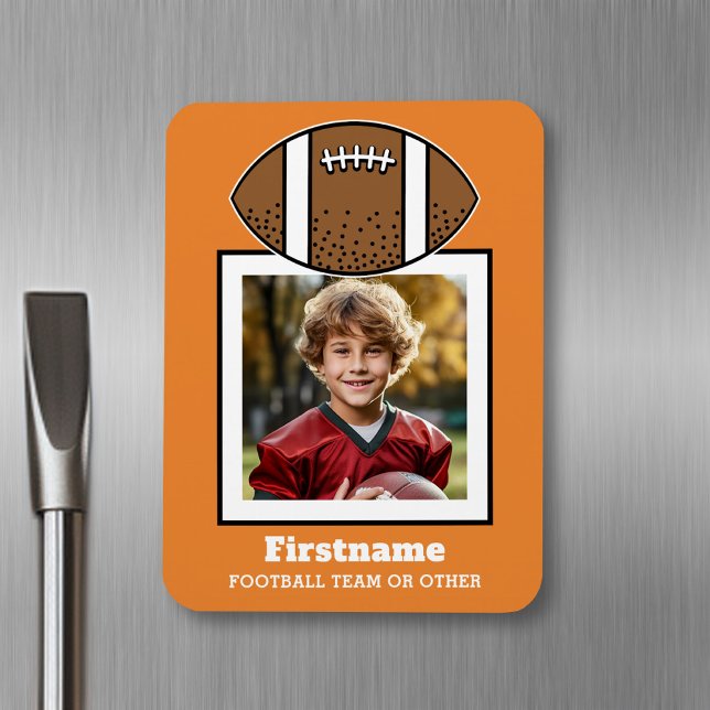 Magnet Flexible Football Player Photo Ajouter Votre Nom Peut Modif (Personalized fridge magnet - sports photo)
