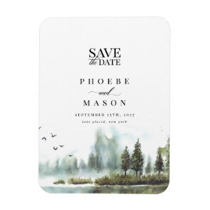 Magnet Flexible Forest Lake Woodland Mariage Photo Enregistrer la 