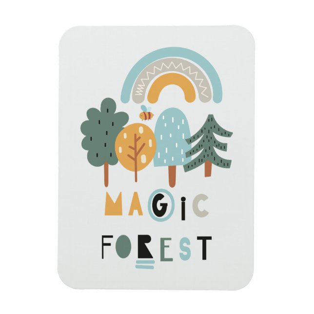 Magnet Flexible Forêt magique arc-en-ciel mignonne (Vertical)
