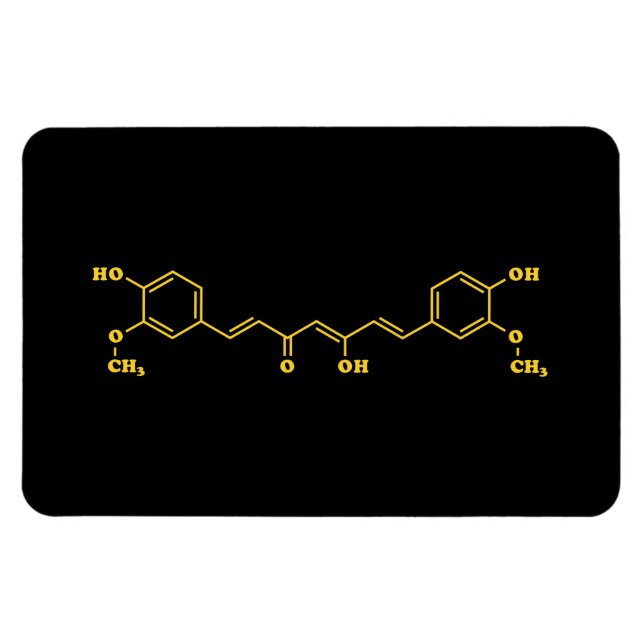 Magnet Flexible Formule chimique moléculaire de curcumin curcumin  (Horizontal)