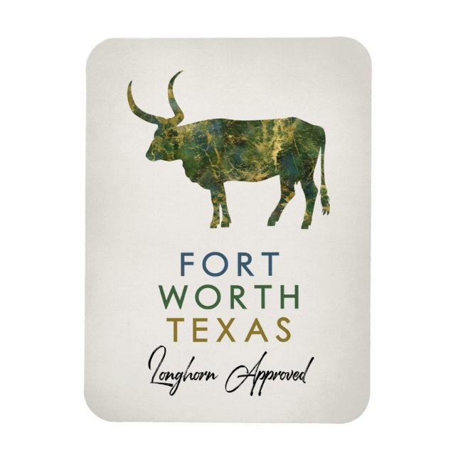 Magnet Flexible Fort Worth Texas Marbre foncé (Vertical)