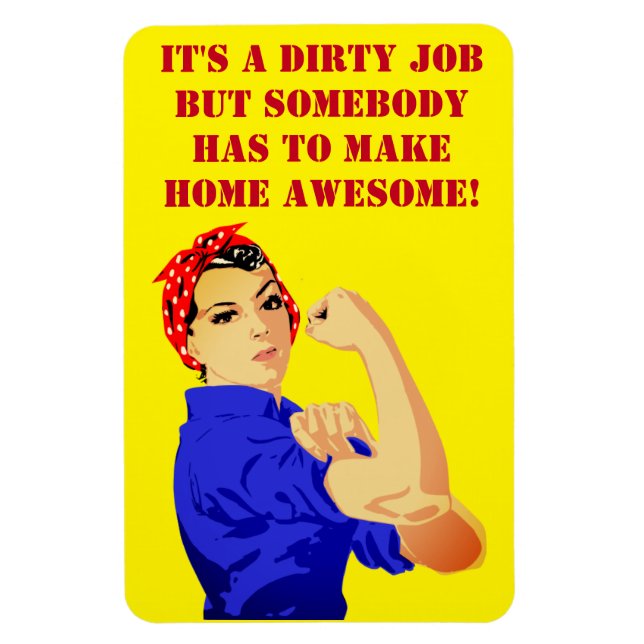 Magnet Flexible Forte femme au foyer Inspiration ménagère (Vertical)