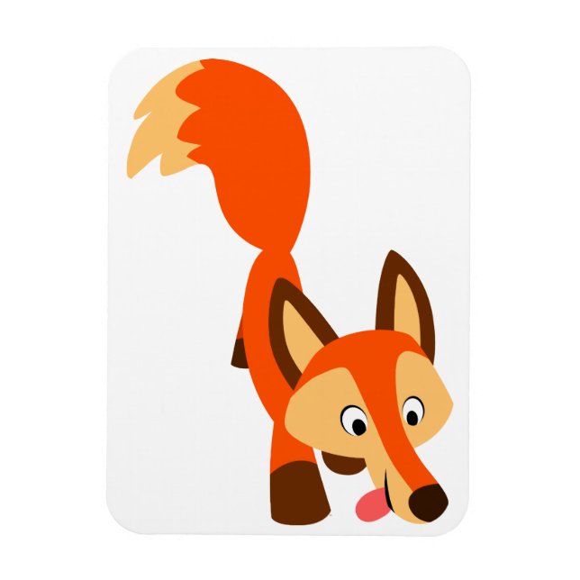 Magnet flexible Fox de dessin curieux mignon (Vertical)