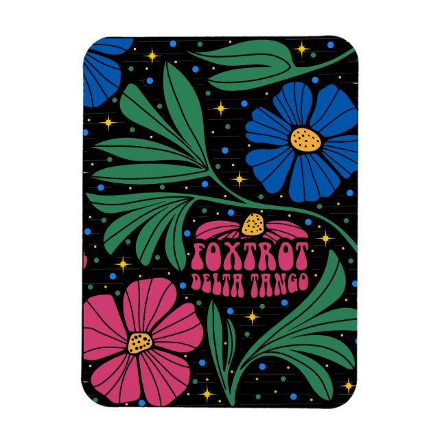 Magnet Flexible Foxtrot Delta Tango Flower Boho (Vertical)