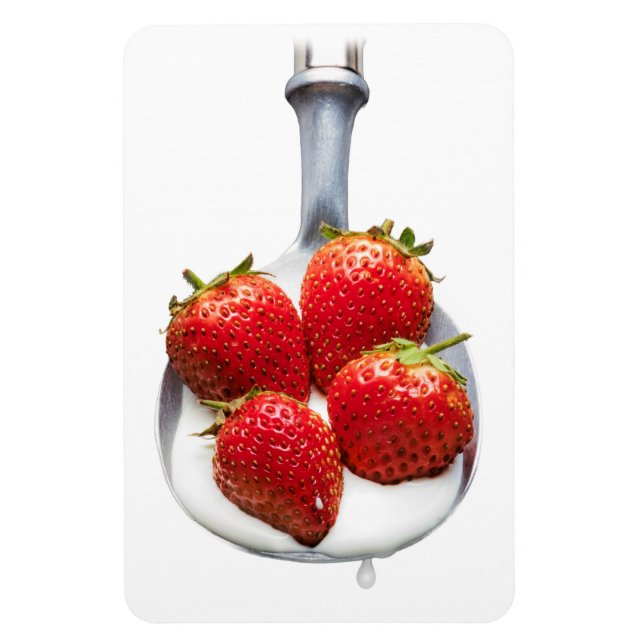 Magnet Flexible Fraises et Crème (Vertical)