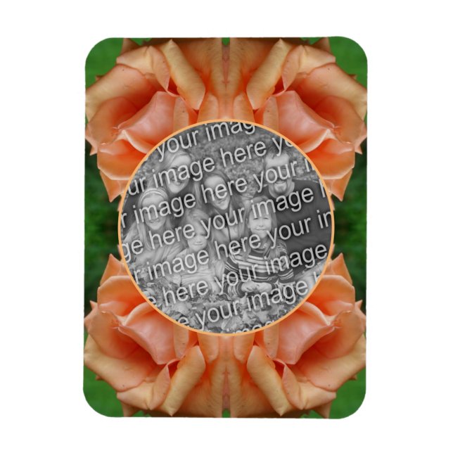 Magnet Flexible Frame Rose Peach Blooming Créer Votre Propre Photo (Vertical)