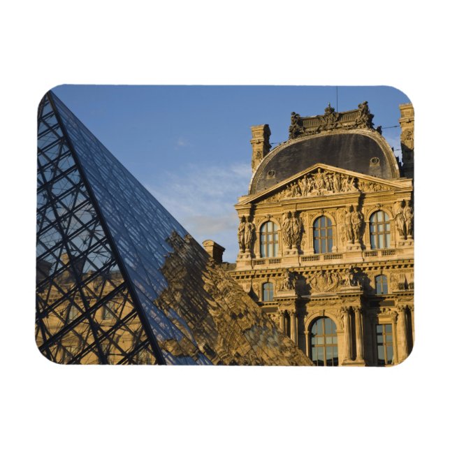 Magnet Flexible France, Paris, le musée du Louvre et la Pyramide, (Horizontal)