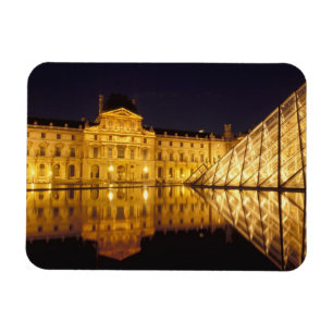 Magnet Flexible France, Paris, musée du Louvre la nuit.