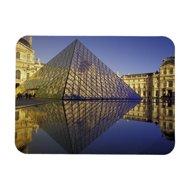 Magnet Flexible FRANCE, Paris Reflet, Pyramide. Le Louvre (Horizontal)