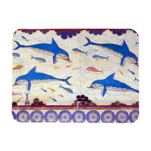 Magnet Flexible Fresque dauphin du Palais Minoen de Knossos (Horizontal)
