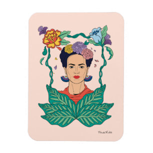 Magnet Flexible Frida Kahlo Graphisme du cadre floral