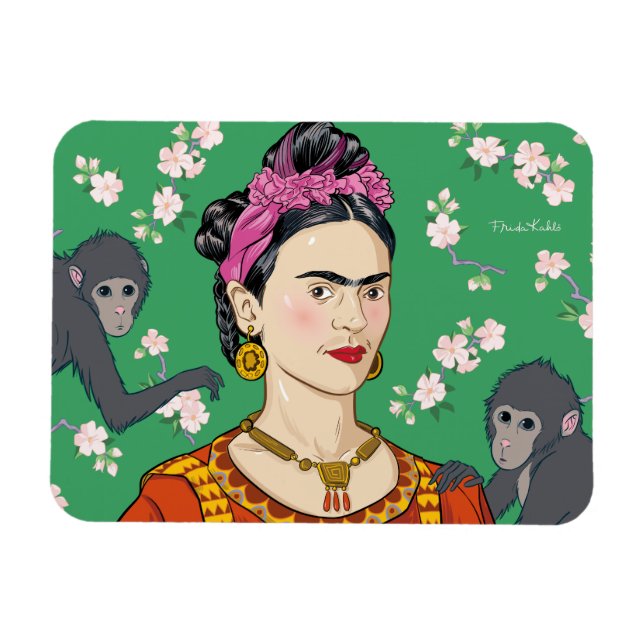Magnet Flexible Frida Kahlo Monkey Graphic (Horizontal)