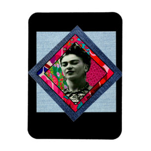 Magnet Flexible Frida Kahlo Retro Pink Denim