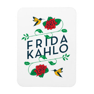 Magnet Flexible Frida Kahlo   Typographie florale