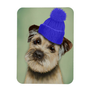 Magnet Flexible Frontière Terrier avec le casquette bleu de