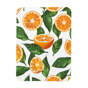 Magnet Flexible Fruit Botanique Orange Citrus Sans Couture