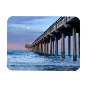 Magnet Flexible Full moon over pier, Californie