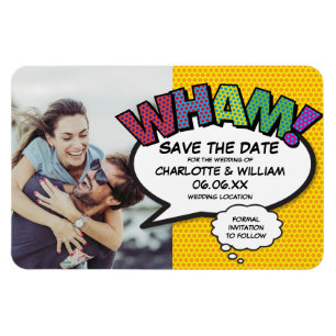Magnet Flexible Fun Colorful WHAM Photo Save the Date