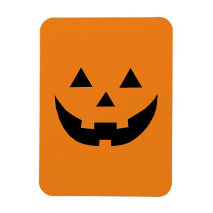 Magnet Flexible Fun orange Jack-o'-lantern visage citrouille Hallo