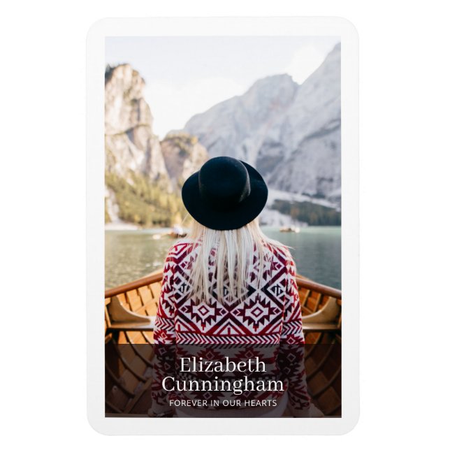 Magnet Flexible Funeral Memorial moderne et simple Carte photo (Vertical)