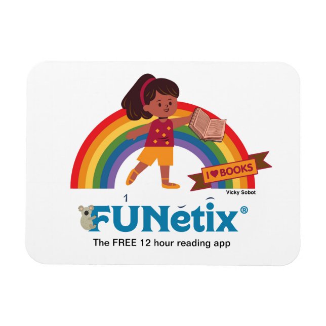 Magnet Flexible FUNetix 12 heures de lecture app Rainbow aimant (Horizontal)