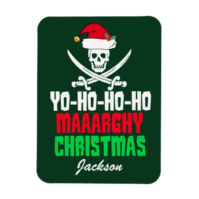 Magnet Flexible Funky Pirate Christmas Pun Yo Ho Ho Ho (Vertical)