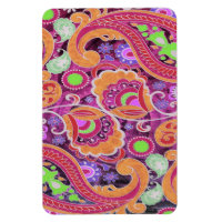 Funky Purple Abstrait Retro Paisley Motif