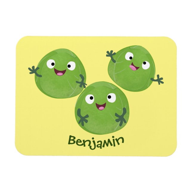 Magnet Flexible Funny Brussels sprouts légumes caricature (Horizontal)