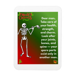 Magnet Flexible Funny Christmas Skeleton Wishes for man