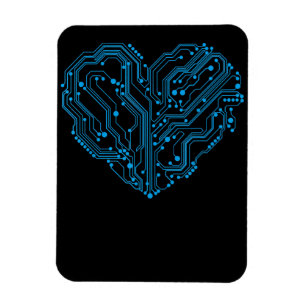 Magnet Flexible Funny Cyber Circuit Heart Valentines Ingénieur de