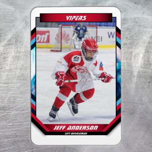 Magnet Flexible Garde de Joueur de Hockey sur Glace sur Rouge Fonc