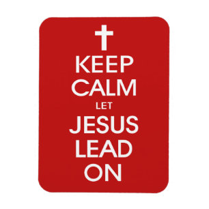 Magnet Flexible Gardez Le Calme Laissez Jésus Diriger - Religieux 