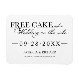 Magnet Flexible Gâteau Gratuit Drôle Mariage Économisez La Date