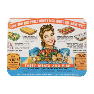 Magnet Flexible Gâteau vintage Pyrex "Pour vous servir"