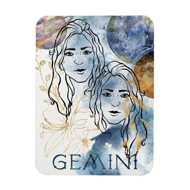 Magnet Flexible Gemini les jumeaux anniversaire zodiac astrologie  (Vertical)