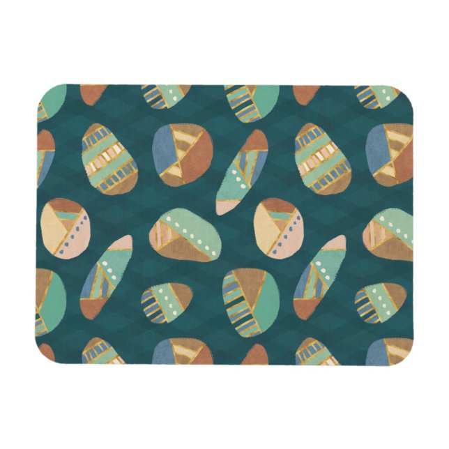 Magnet Flexible Geo XII extérieur | Motif géométrique bleu et vert (Horizontal)